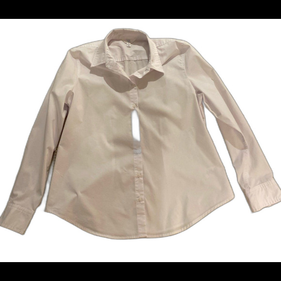 Time and Tru  Womens Blouse Size Large Top Classic White  Fitted Button Down - Picture 3 of 11